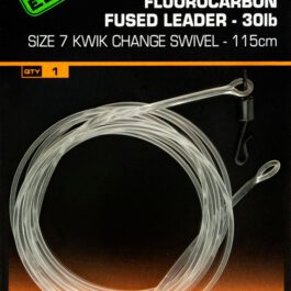 FOX CAC717 Fluorocarbon fused leader kwik change swivel 30 lb 115 cm