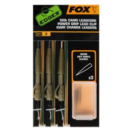 FOX CAC754 Camo submerge power grip lead clip kwik change leader 50 lb