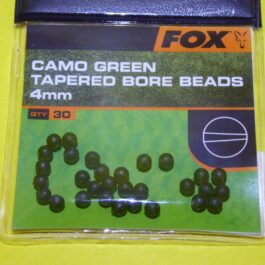 FOX CAC395: Camo green Tapered bore beads 4 mm